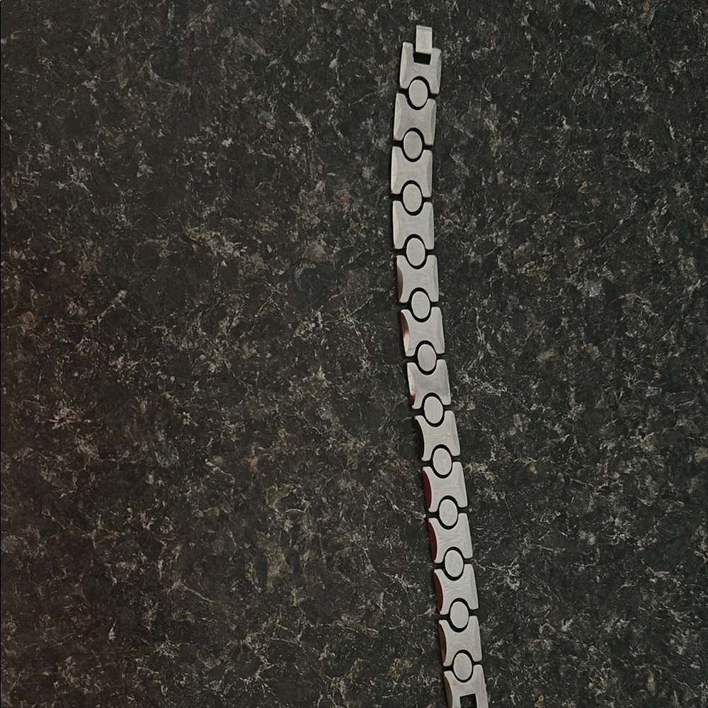 Stylish Silver and Black Men's Bracelet